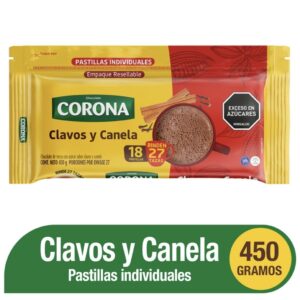 CHOCOLATE CORONA CLAVOS Y CANELA 450GR